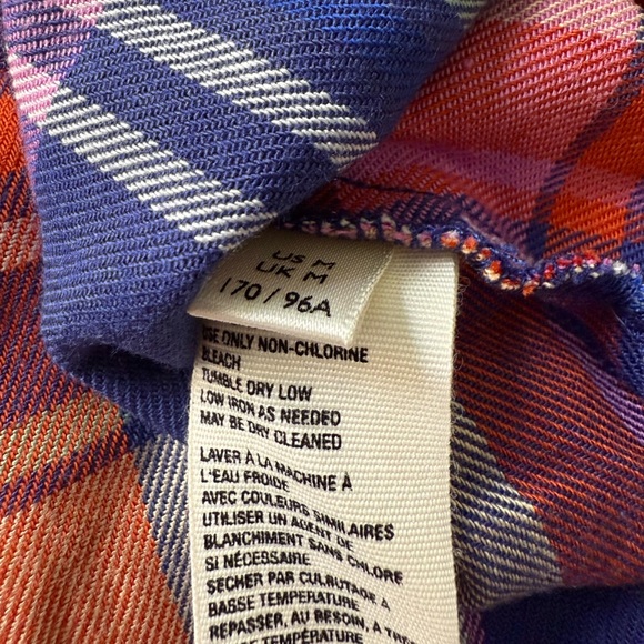 NWT Free People Bexley Plaid Blouse Puff Sleeve Peter Pan Collar Size M - Picture 12 of 12